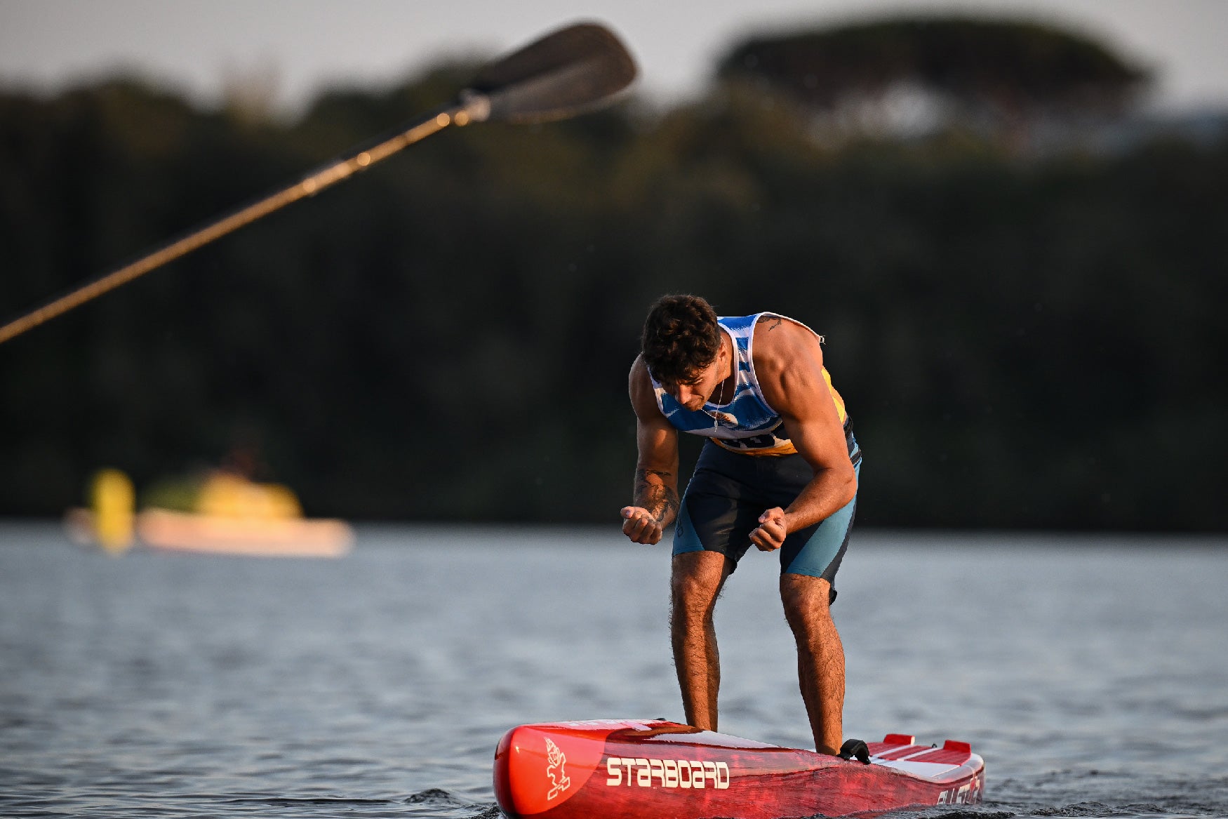 Aaron Sanchez celebrates Technical gold on his board