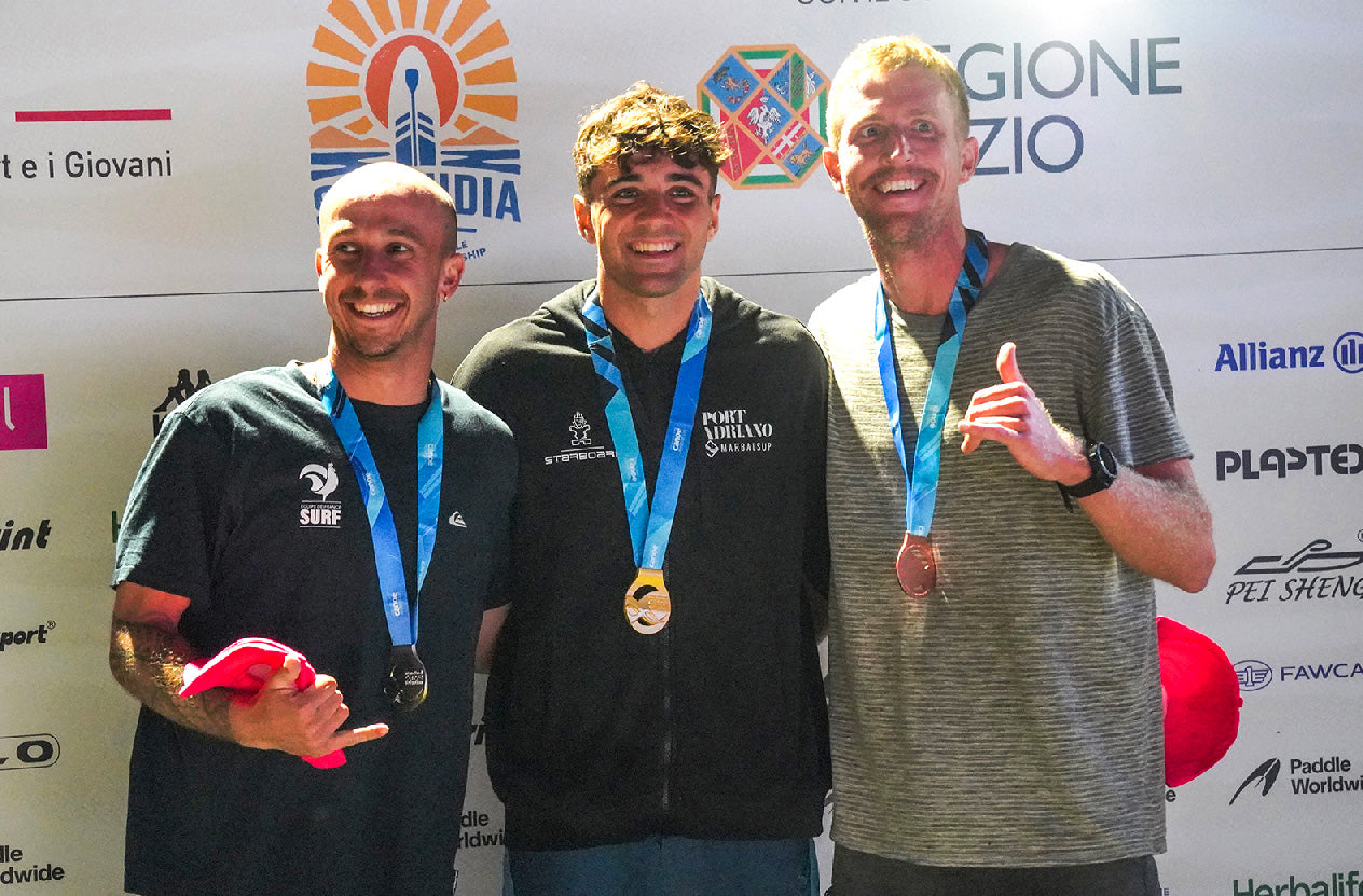 Aaron Sanchez, Noïc Garioud and Connor Baxter together on the Open Men Technical podium